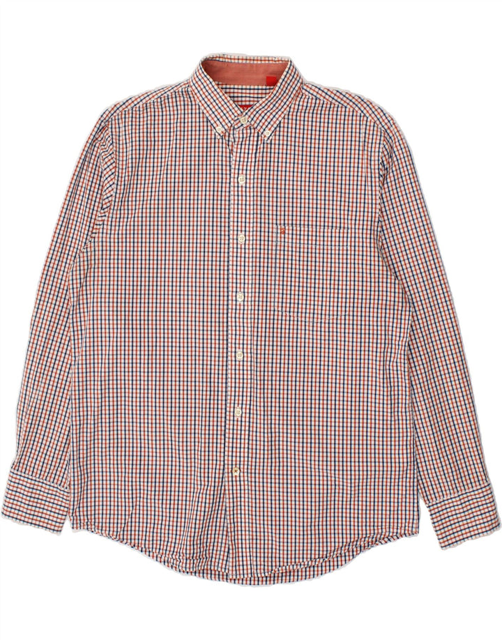 IZOD Mens Shirt Medium Red Check Cotton Vintage Izod and Second-Hand Izod from Messina Hembry 