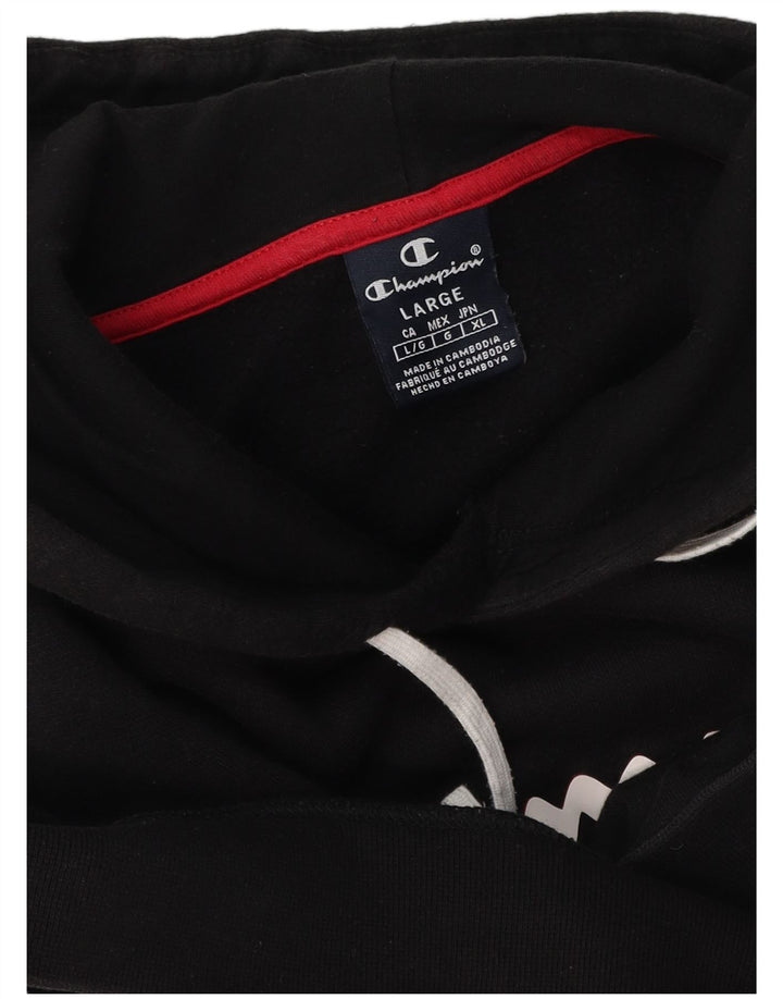Champion Sudadera con capucha gráfica para hombre, talla grande, color negro