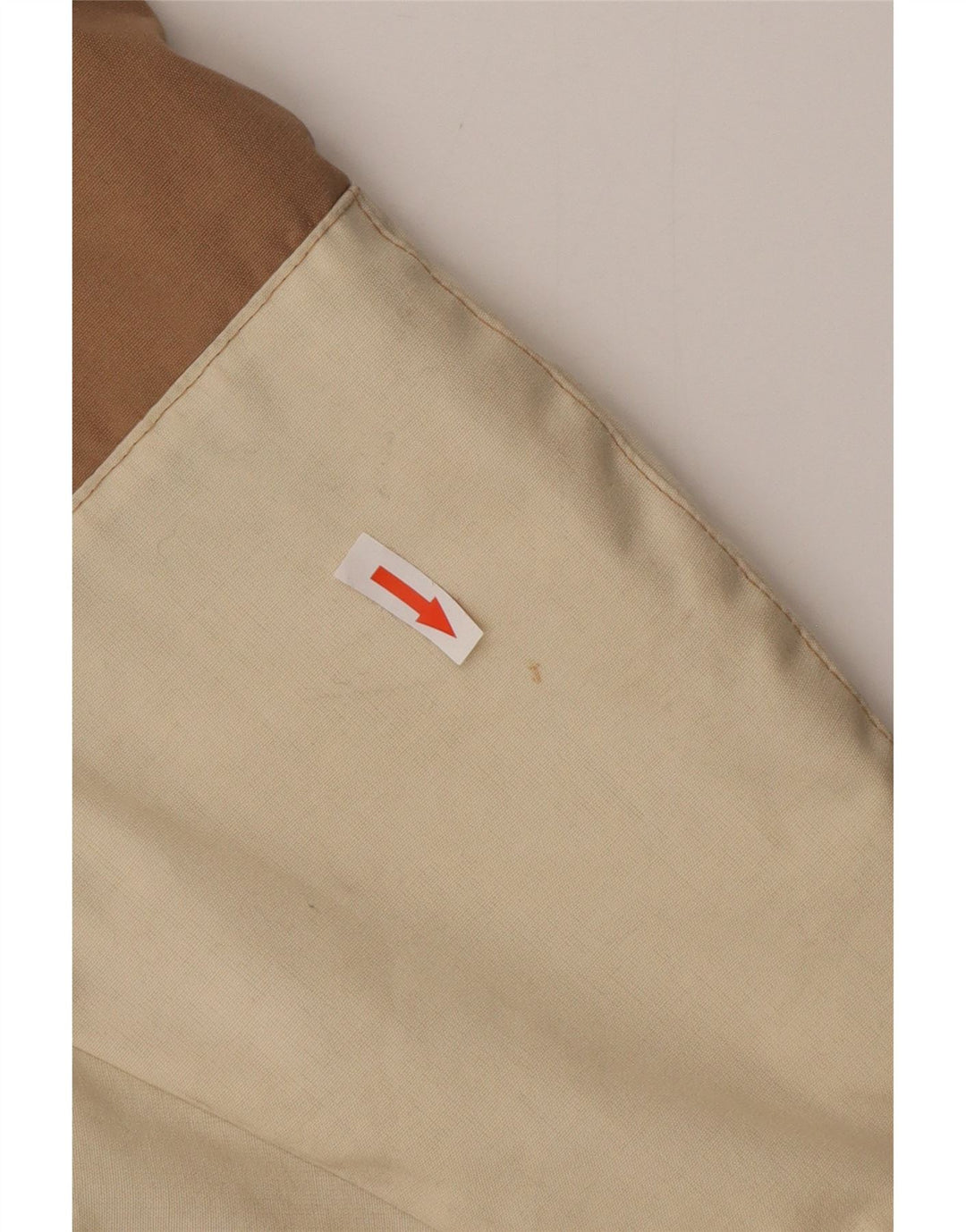 Chaqueta cortavientos con capucha vintage para hombre IT 46 Small Beige Colourblock