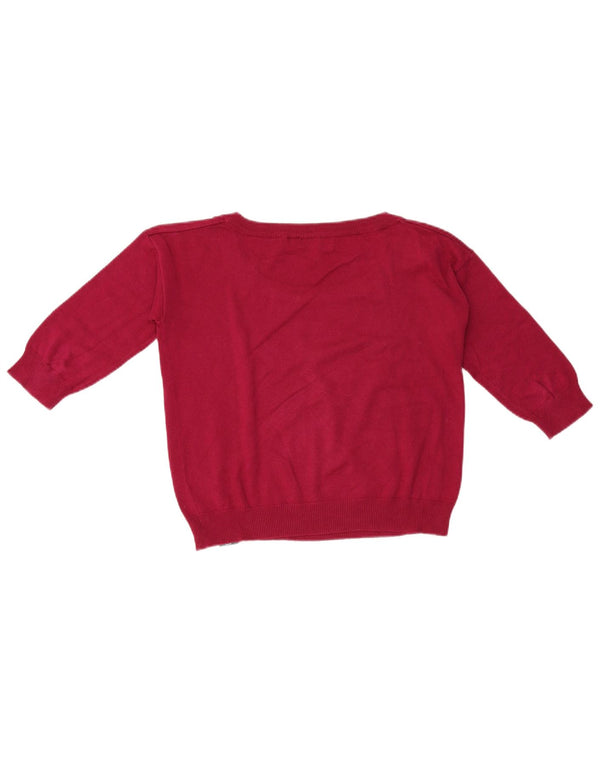 Best Company - Jersey corto con cuello barco para mujer, talla 40, color rojo medio