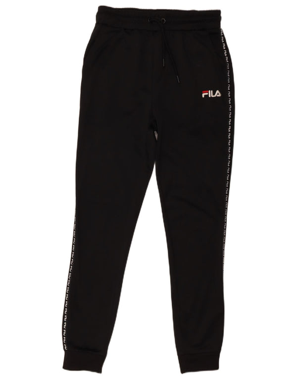 Fila Pantalones de chándal gráficos para mujer Joggers UK 6 XS Poliéster negro