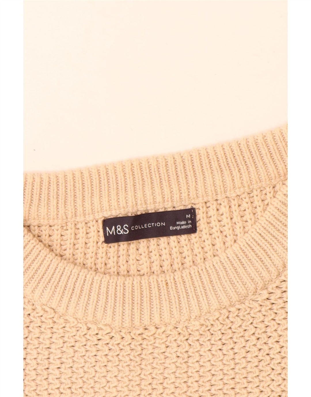 Marks & Spencer Suéter de Cuello Redondo para Mujer UK 44 Medio Beige