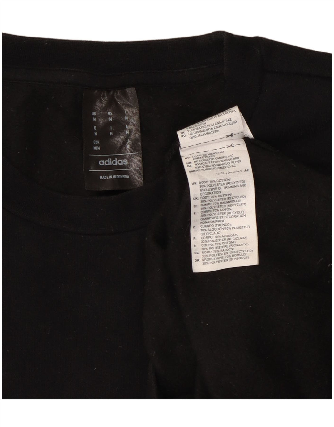 ADIDAS Hombre Sudadera Jumper Mediano Negro Algodón