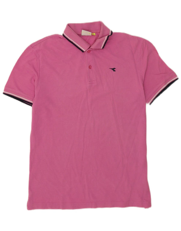 Diadora Polo Hombre XL Rosa Rayas