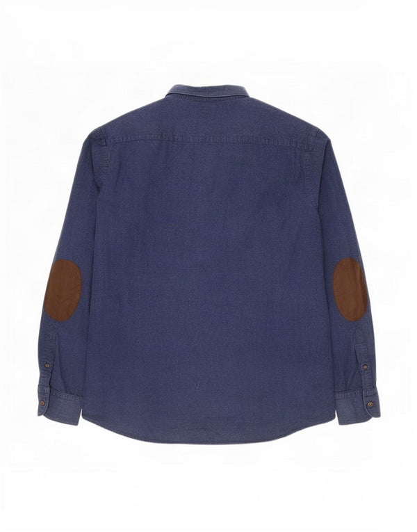 Camisa Massimo Dutti Hombre Large Azul Marino Algodón