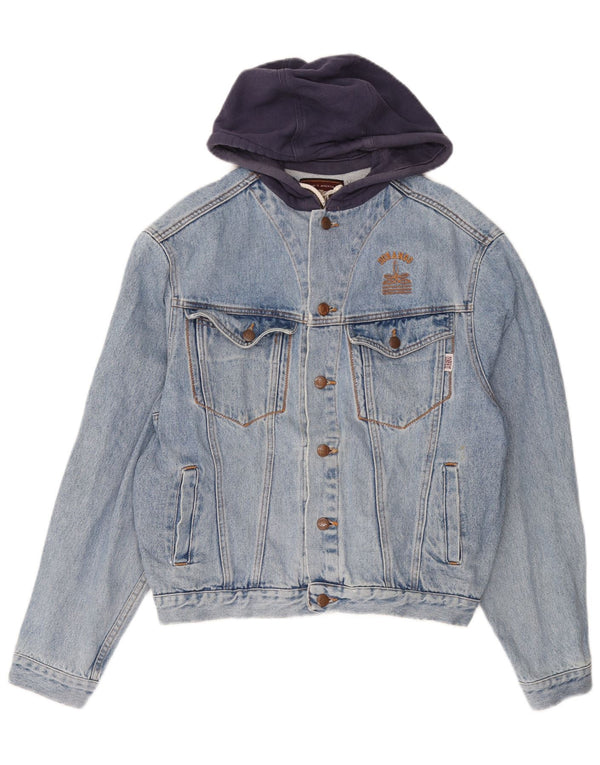 DURANGO Chaqueta vaquera con capucha para hombre UK 40 Large Azul Colorblock Algodón