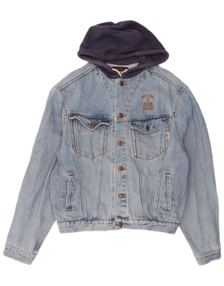 DURANGO Chaqueta vaquera con capucha para hombre UK 40 Large Azul Colorblock Algodón