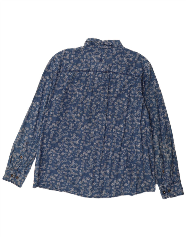 Camisa de hombre Fat Face 2XL Algodón floral azul