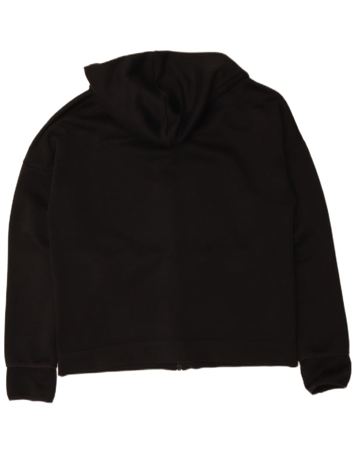 Adidas - Sudadera con capucha y cremallera para hombre, tamaño grande, poliéster negro