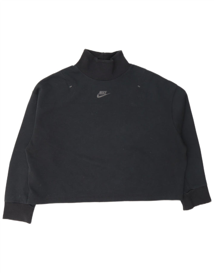 Nike Mujer Crop Oversize Sudadera Jumper UK 10 Small Azul Marino