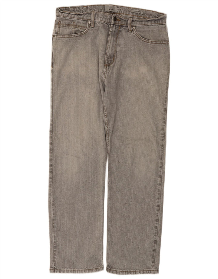 MARKS & SPENCER Vaqueros rectos de corte regular para hombre W34 L29 Algodón gris
