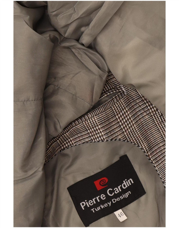 Pierre Cardin Chaqueta tipo blazer con 1 botón para hombre EU 46 Small Grey Houndstooth