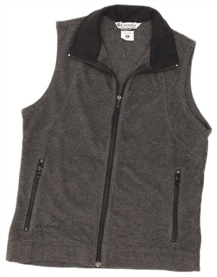 Columbia Chaleco polar para mujer UK 44 Poliéster gris medio