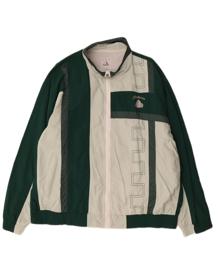 Madison Hombre Chándal Top Chaqueta XL Verde Colorblock Poliamida Deportes