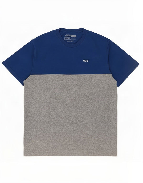 Vans Hombre Classic Fit Camiseta Top XL Azul Colorblock Algodón