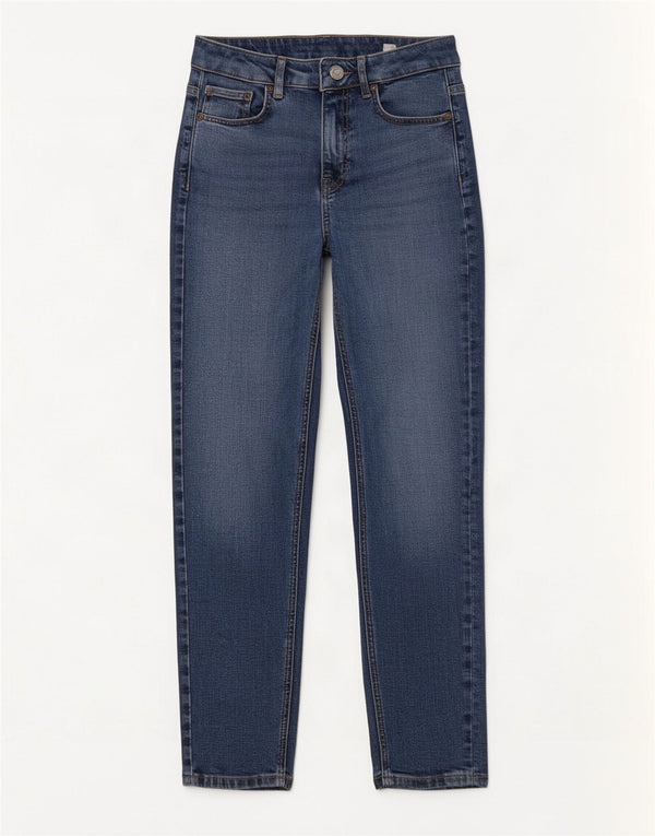 Marks & Spencer Vaqueros cónicos de talle alto para mujer UK 8 Small W24 L26 Azul