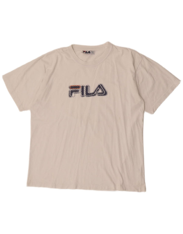 Fila - Camiseta gráfica para hombre, talla grande, color blanco