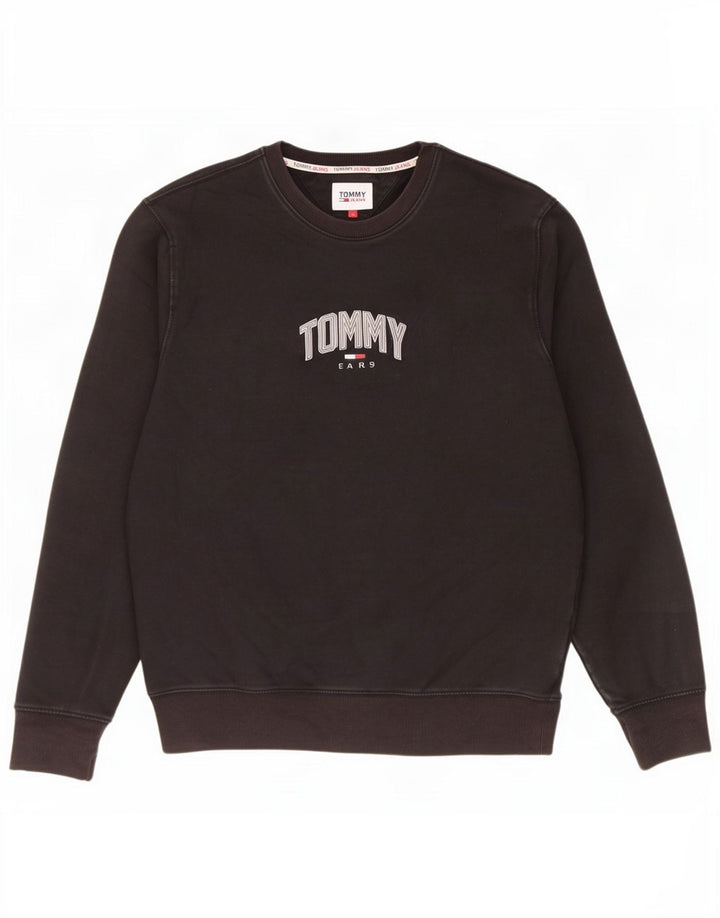 Tommy Hilfiger Hombre Sudadera Gráfica Jumper Medium Negro Algodón
