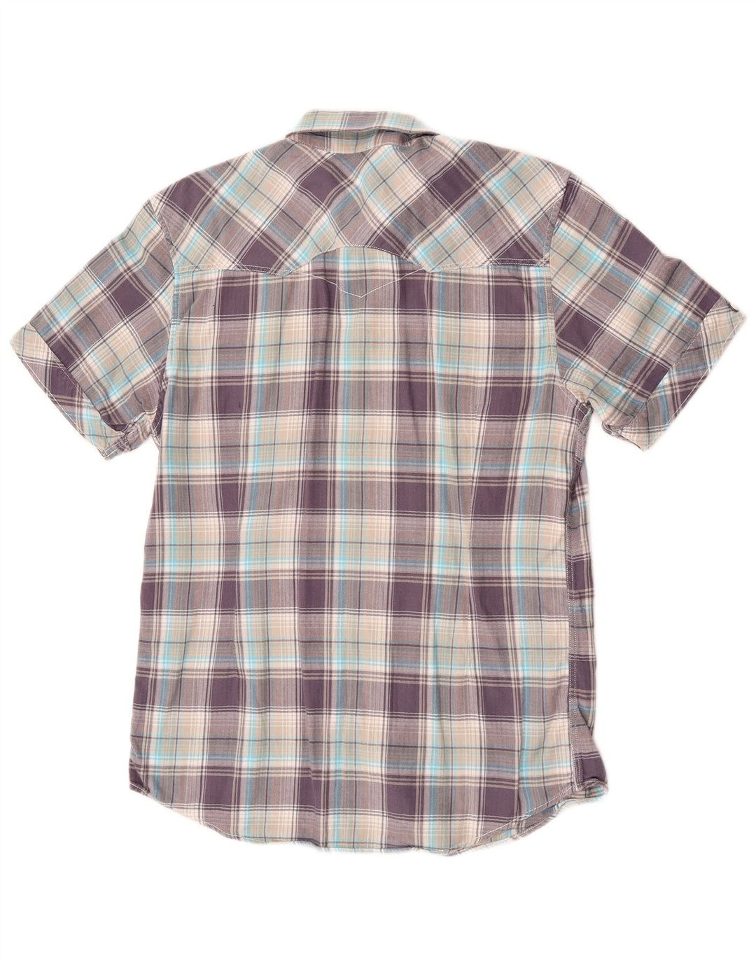 Levi's Hombre Camisa De Manga Corta De Algodón A Cuadros Morado Medio