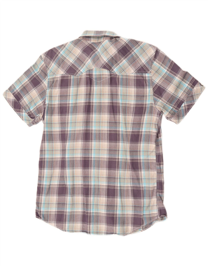 Levi's Hombre Camisa De Manga Corta De Algodón A Cuadros Morado Medio