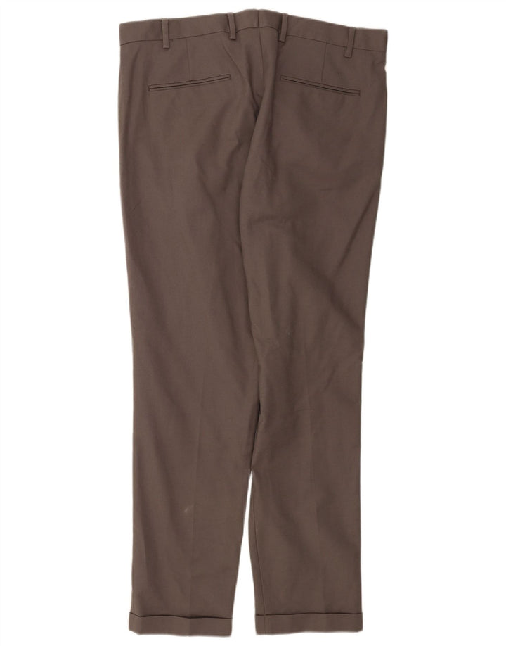 Marks & Spencer Pantalones de traje ajustados para hombre W36 L31 Algodón gris
