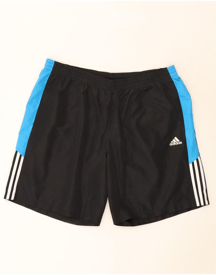 Adidas Pantalones cortos deportivos para hombre 2XL Negro Colorblock Poliéster