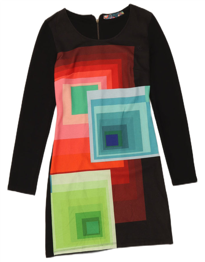 Vestido básico Desigual para mujer UK 40 Mediano Poliéster geométrico negro