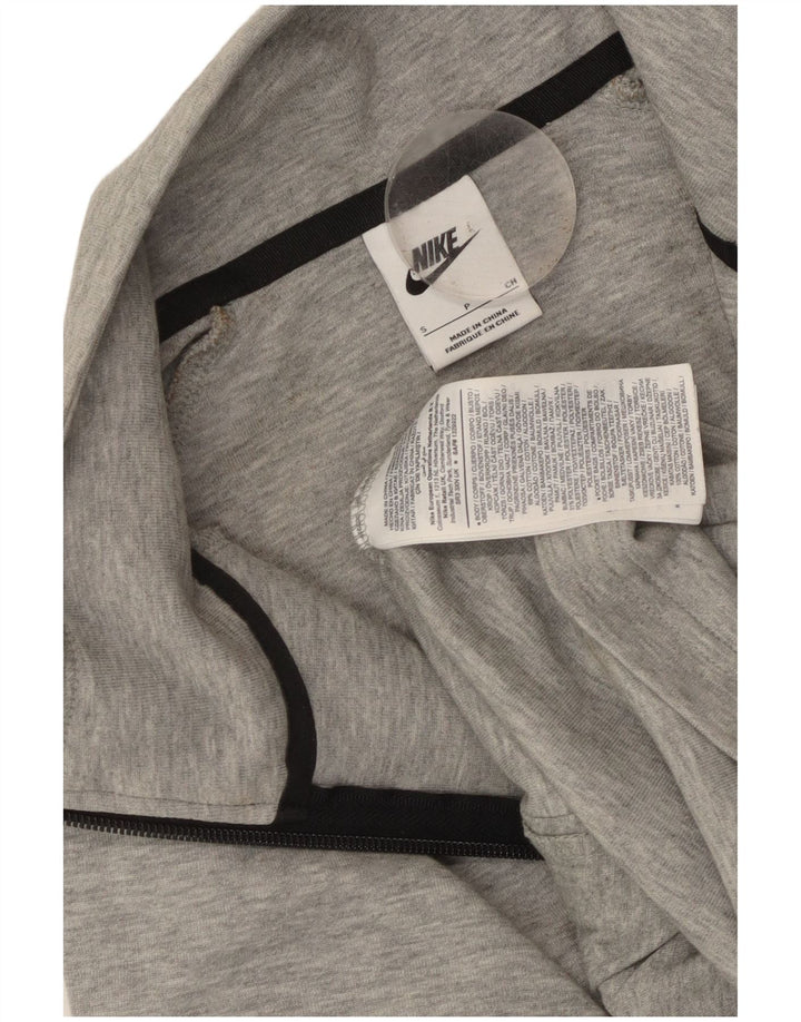NIKE Mujer Oversize Crop Sudadera Jumper UK 10 Pequeño Gris Moteado