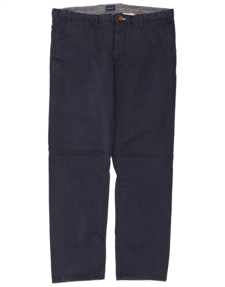 GANT Pantalón chino recto para hombre W40 L34 Azul marino Algodón