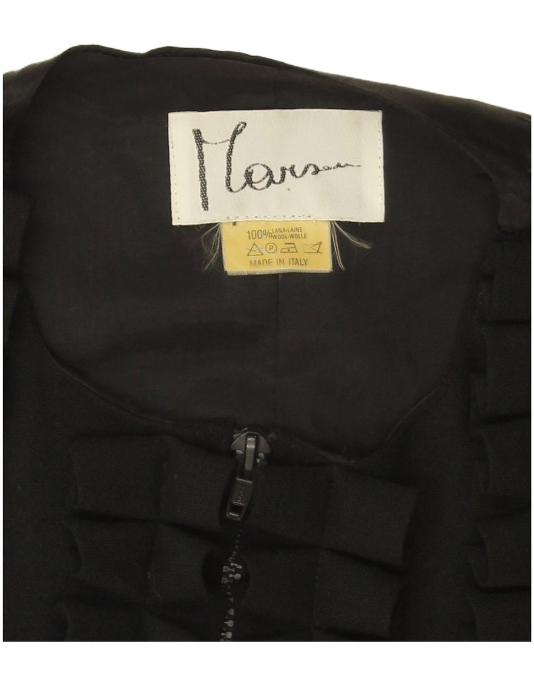 Vintage mujer chaleco Reino Unido 16 pequeña lana negra