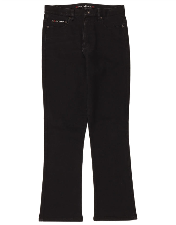 DKNY Vaqueros Bootcut para Mujer US 10 Grande W30 L30 Algodón Negro