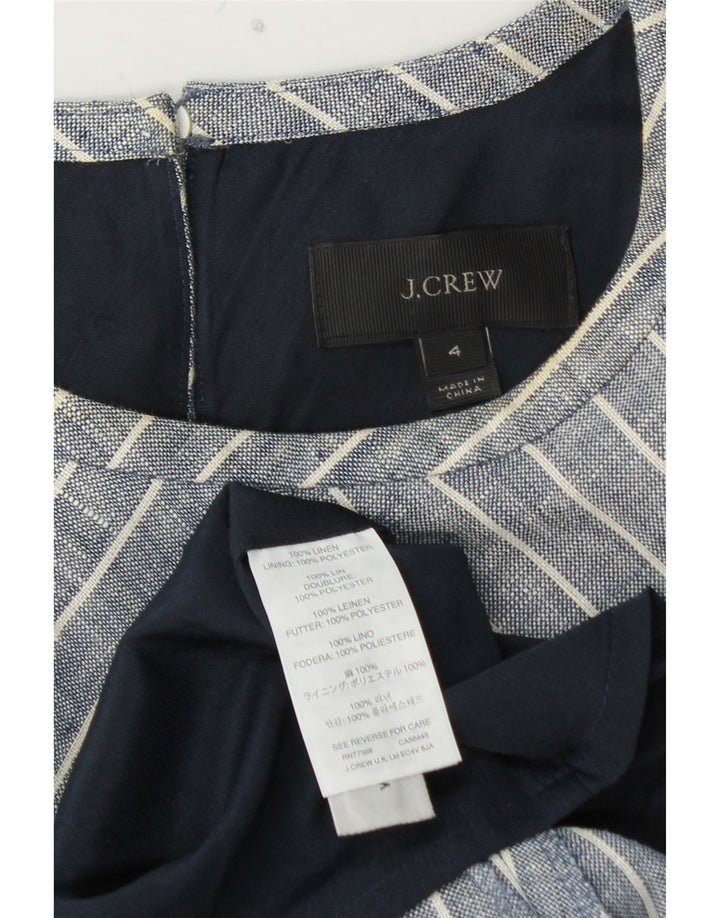 J. CREW Vestido sin mangas para mujer, talla 4, lino a rayas, color azul pequeño