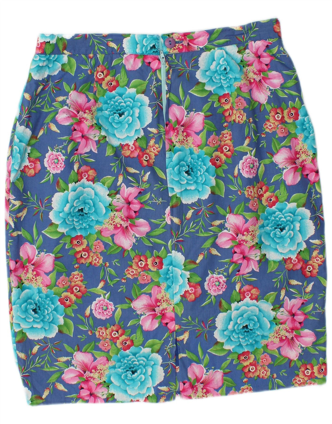 GIANFREDIANI Falda lápiz de cintura alta para mujer IT 48 XL W32 Azul Floral