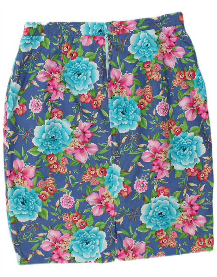 GIANFREDIANI Falda lápiz de cintura alta para mujer IT 48 XL W32 Azul Floral
