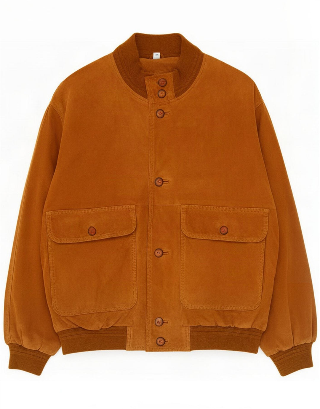 Chaqueta bomber de gamuza vintage para hombre IT 46 Small Brown Leather