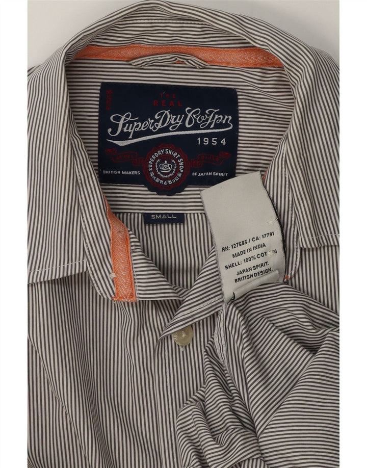 Camisa Superdry Para Hombre De Algodón A Rayas Gris Pequeña