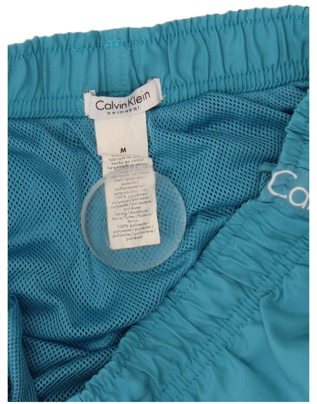 Calvin Klein Shorts De Baño Gráfico Para Hombre Poliéster Azul Medio