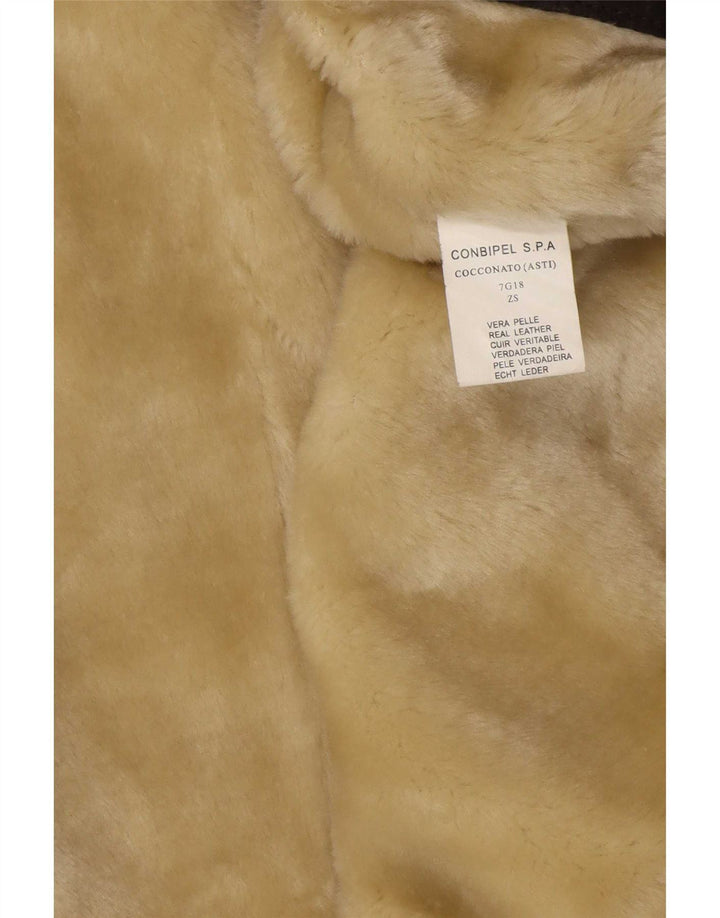 Conbipel Chaqueta de cuero Sherpa para hombre IT 50 Cuero marrón grande