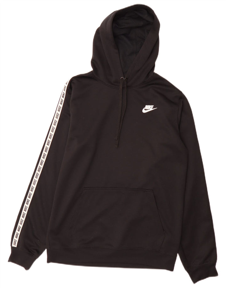 Nike - Sudadera con capucha gráfica para hombre, talla pequeña, poliéster negro