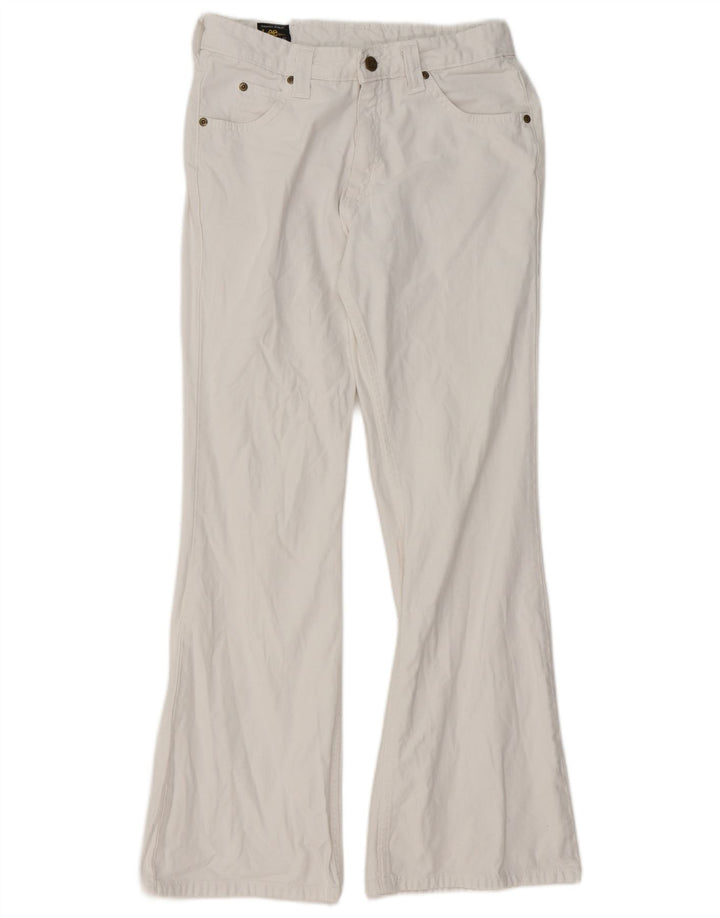 Lee Jeans acampanados para mujer US 12 Large W31 L29 Algodón blanco