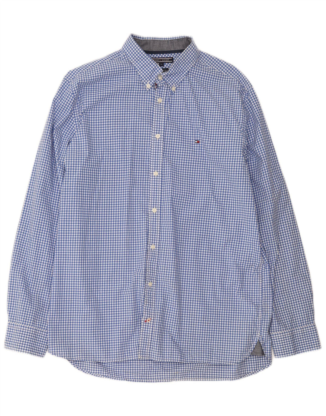 Camisa Tommy Hilfiger Hombre XL Algodón Vichy Azul