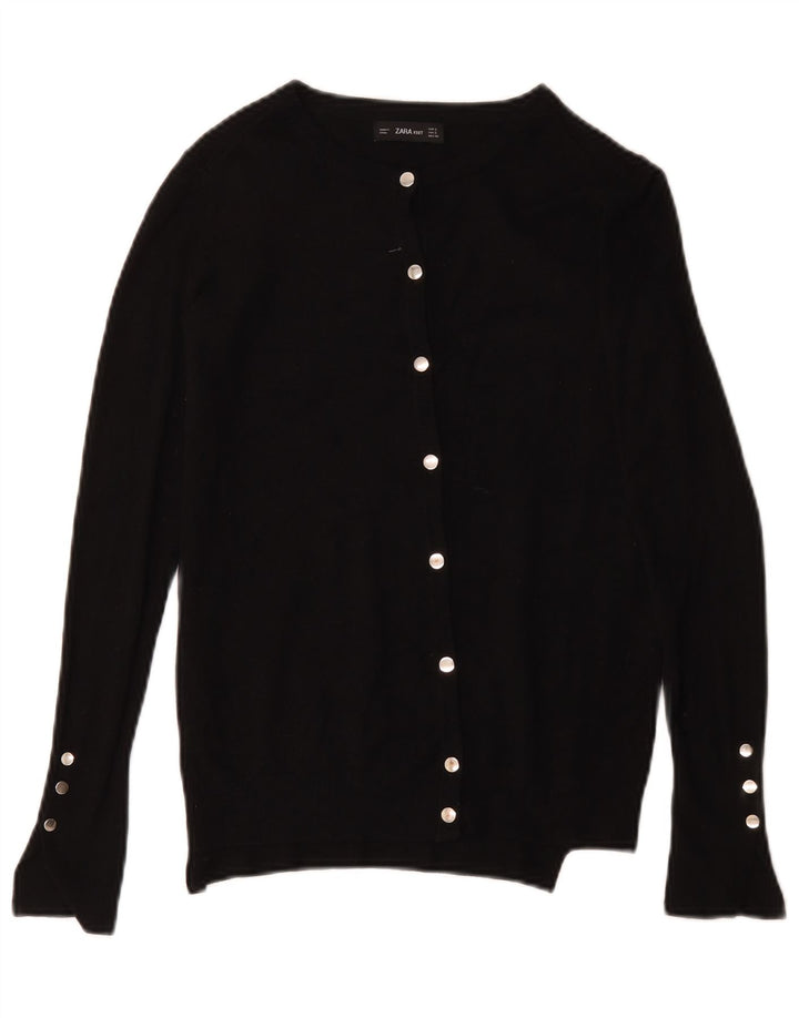 Zara Mujer Cárdigan Suéter UK 10 Small Negro