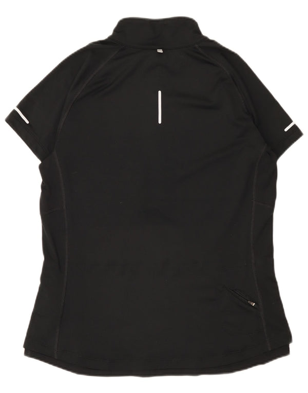 Nike Camiseta Dri Fit con cuello y cremallera para mujer UK 40 Grande Poliéster negro