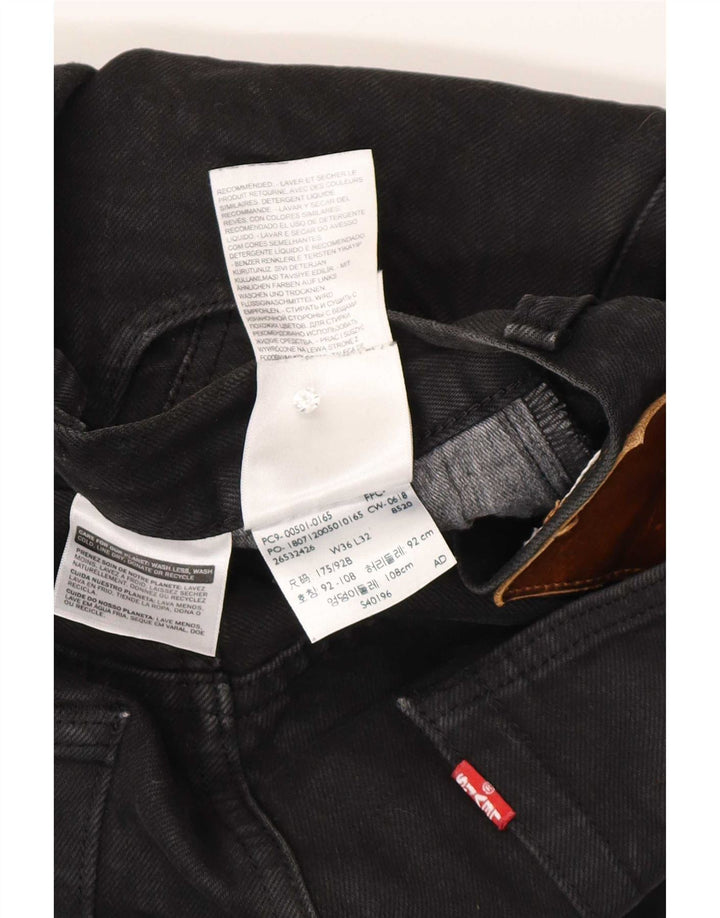 Vaqueros rectos Levi's para hombre W36 L32 Algodón negro