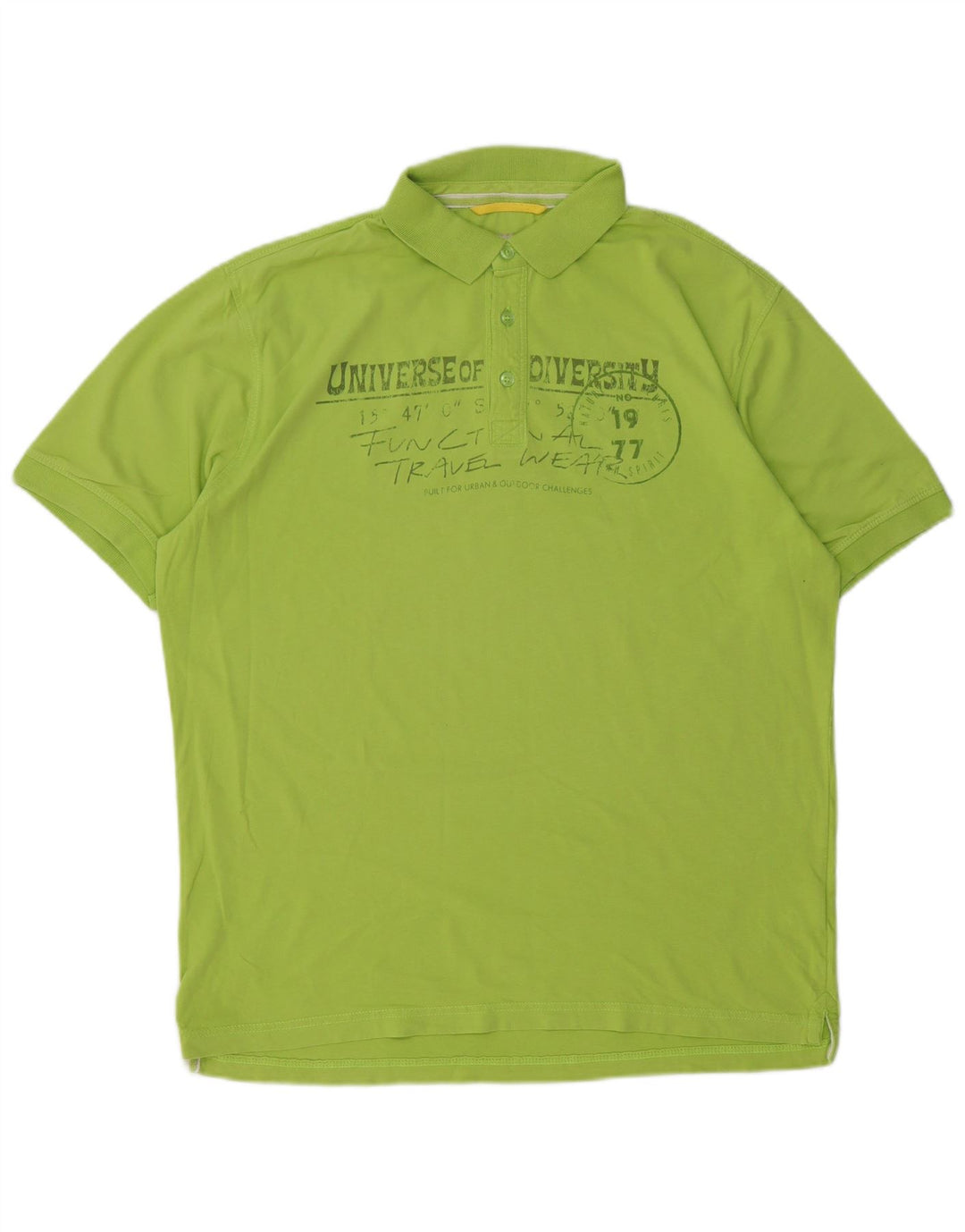 Camel Active Polo gráfico para hombre XL Algodón verde