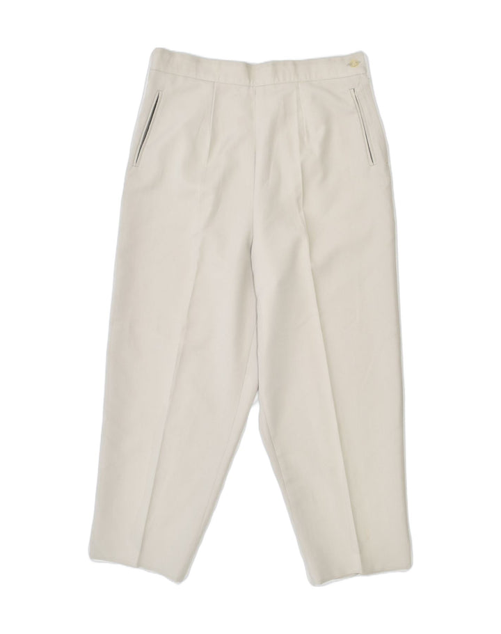 VINTAGE Womens Straight Casual Trousers W28 L23 Grey Cotton | Vintage | Thrift | Second-Hand | Used Clothing | Messina Hembry 