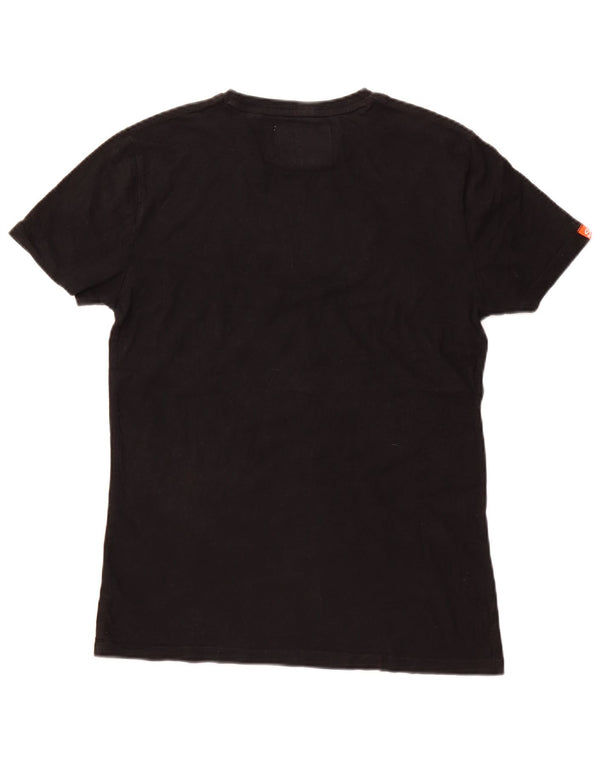 SUPERDRY Hombre Camiseta Top Small Negro Algodón