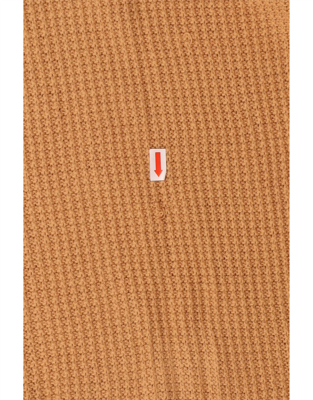 VINTAGE Mujer V-Cuello Jumper Suéter Reino Unido 10 Pequeño Marrón Geométrico