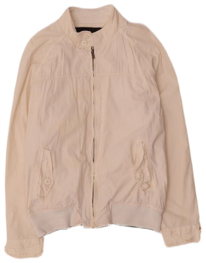 Zara Hombre Cazadora Bomber ES 42 XL Blanco