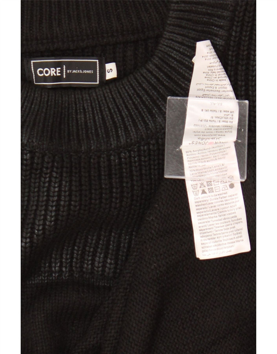 Jack & Jones Jersey De Cuello Redondo Para Hombre Pequeño Acrílico Negro